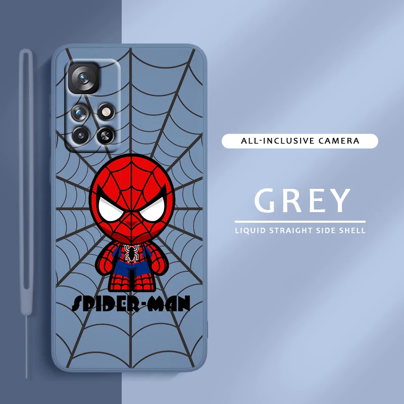 

Marvel Hero SpiderMan Cool For Redmi K60 K50 K40 K30 K20 10C X 9C T AT A 8A 7A Gaming Pro Plus Liquid Rope Silicone Phone Case