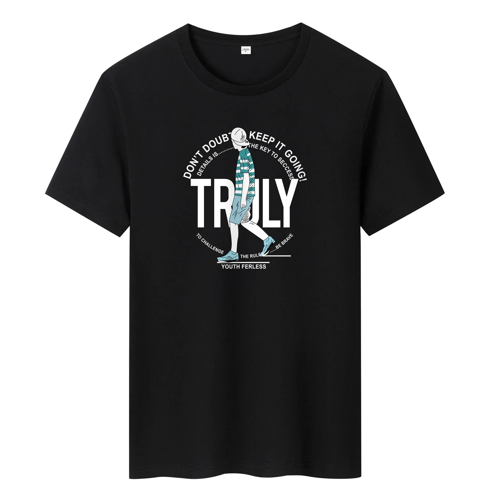 Мужская футболка 2024 летняя мужская одежда хлопковая Harajuku свободные спортивные