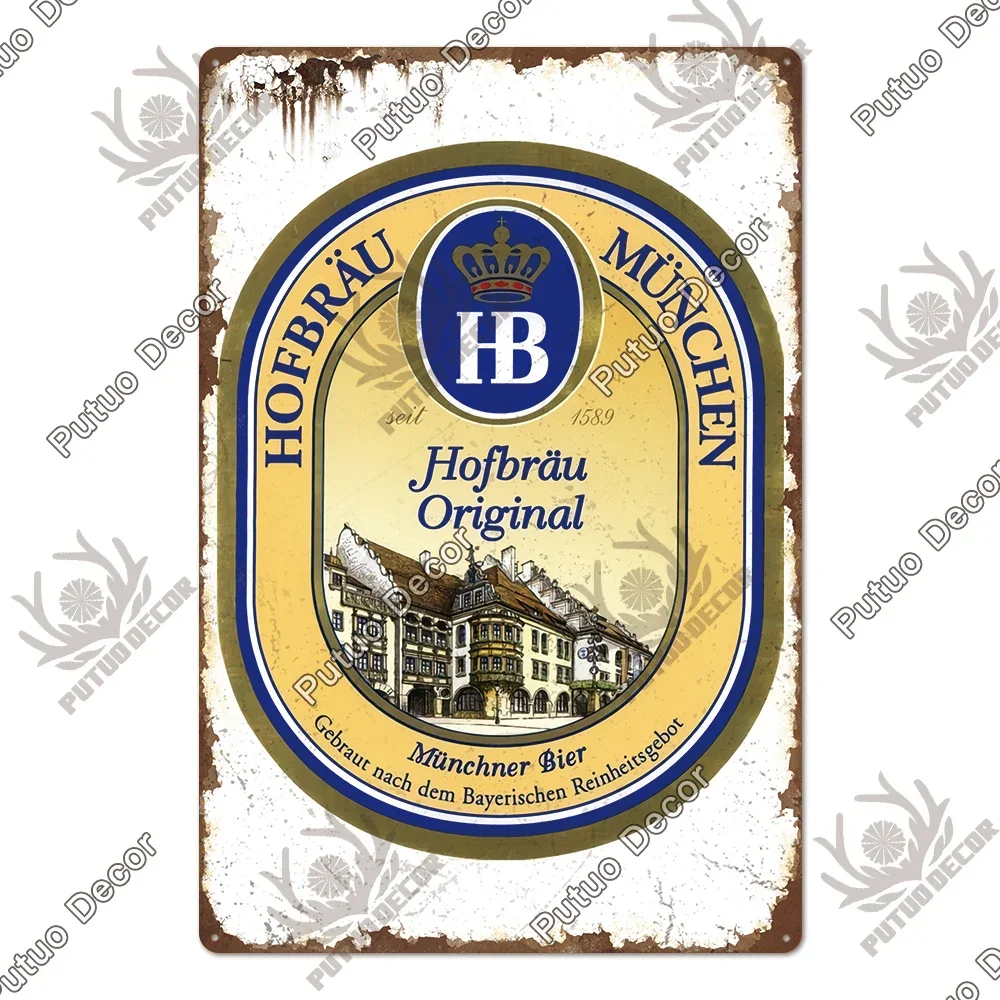 

Металлическая табличка Putuo Decor с изображением немецкого пивного бренда