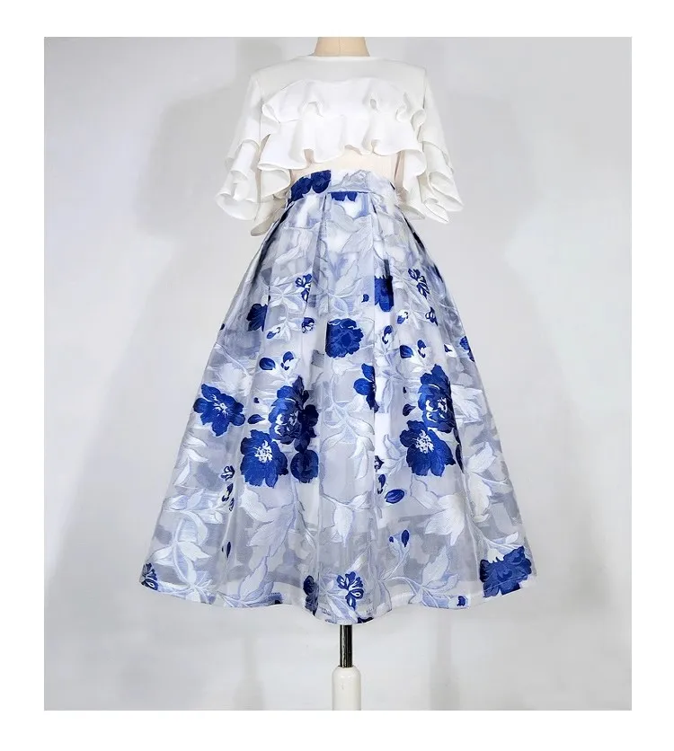 Женская весенне-летняя дизайнерская юбка с цветочной вышивкой женская