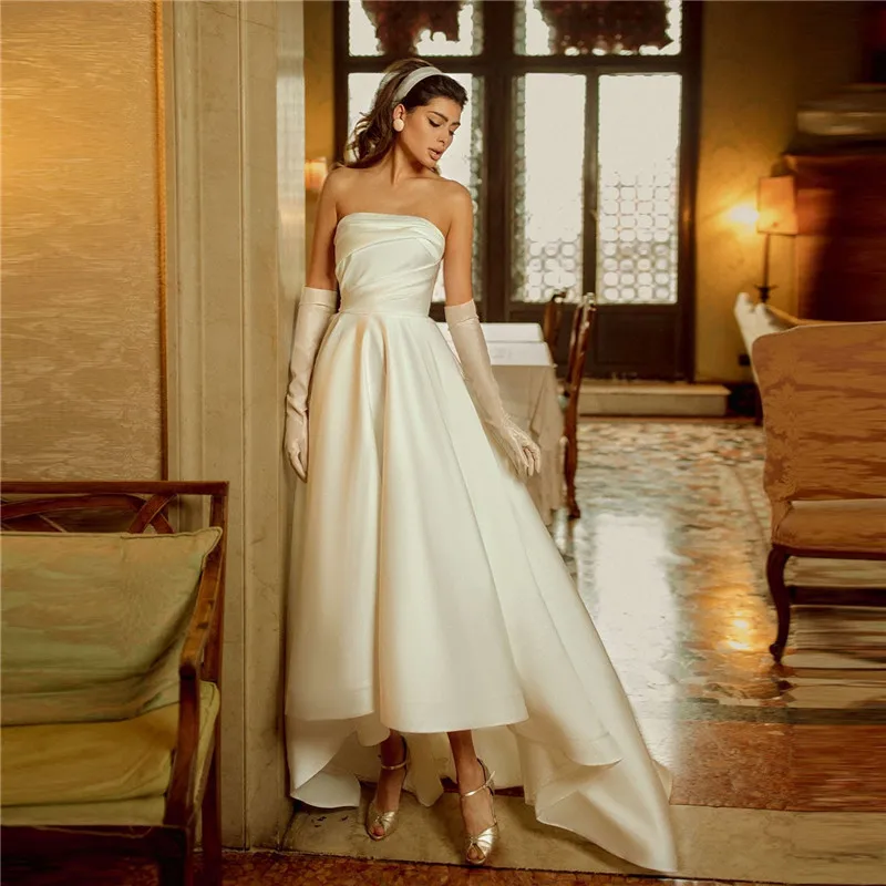 

Женское свадебное платье без бретелек, Привлекательное платье невесты на молнии сзади, формальные женские платья, весна 2023