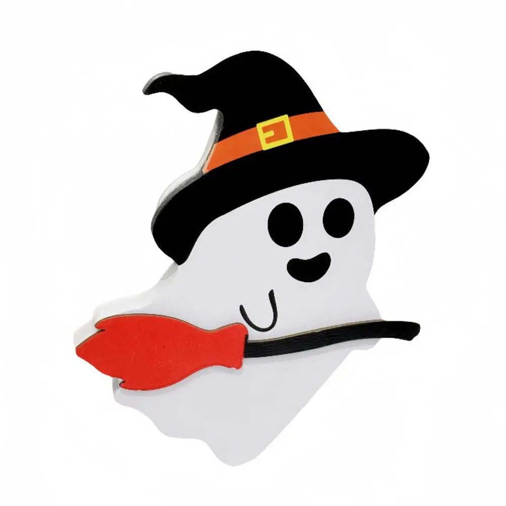 Деревянные украшения на Хэллоуин значок призрак черная кошка метла для дома