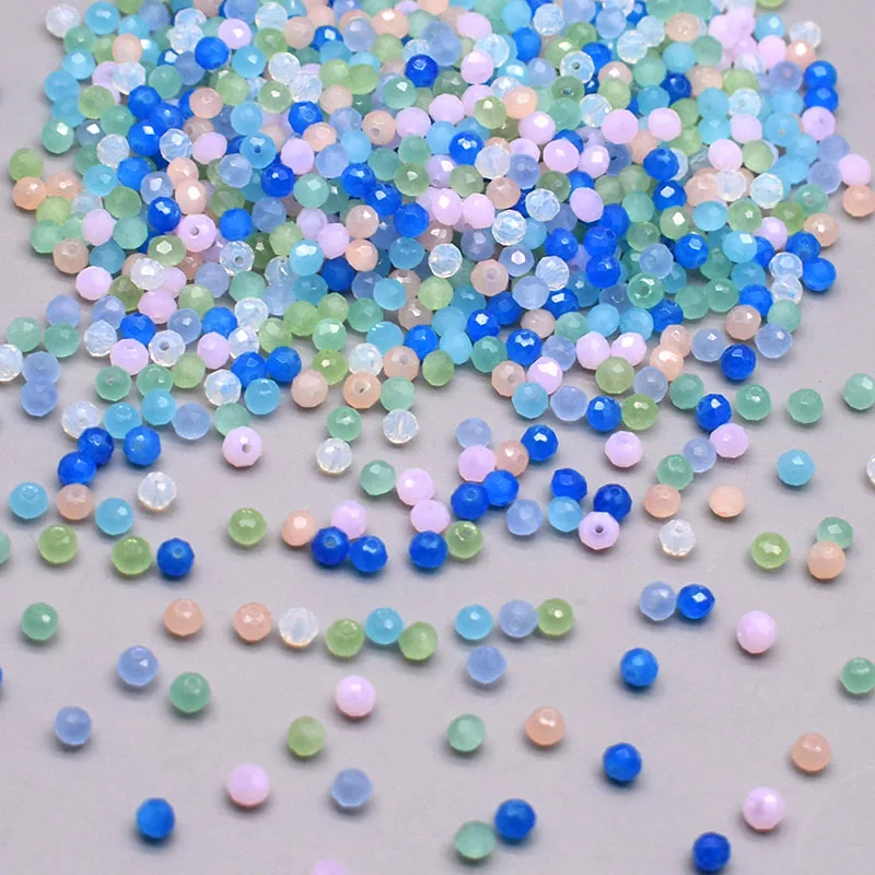200 шт./упаковка стеклянные бусины с гранями 4 мм
