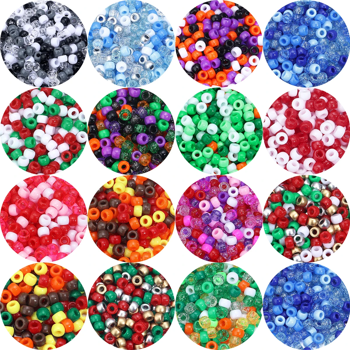 200 шт. 6X9 мм круглые акриловые бусины для дредов с большим отверстием волос