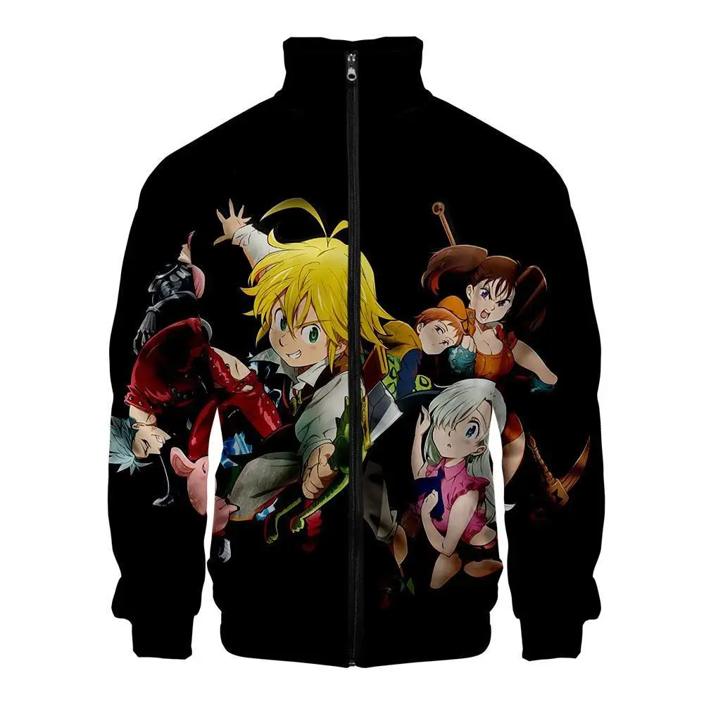 

Harajuku The Seven Deadly Sins 3D Print Zipper Raglan Jacket Windbreaker Boys/Girls Comfortable Stand Collar Jackets Coats