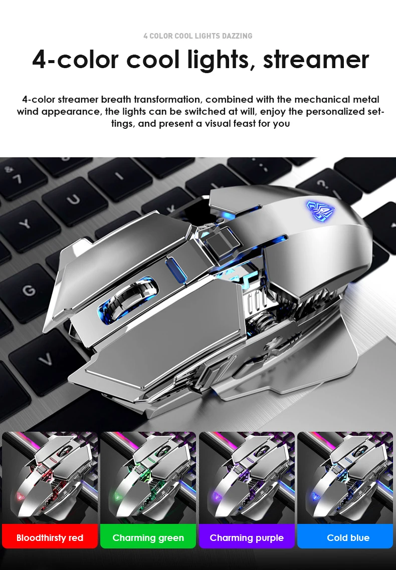 

1600dpi Gaming Mouse Rechargeable Silent Gamer Mice Rechargeable High Resolution Photoelectric Mouse For Pc Gamer Games Mouse