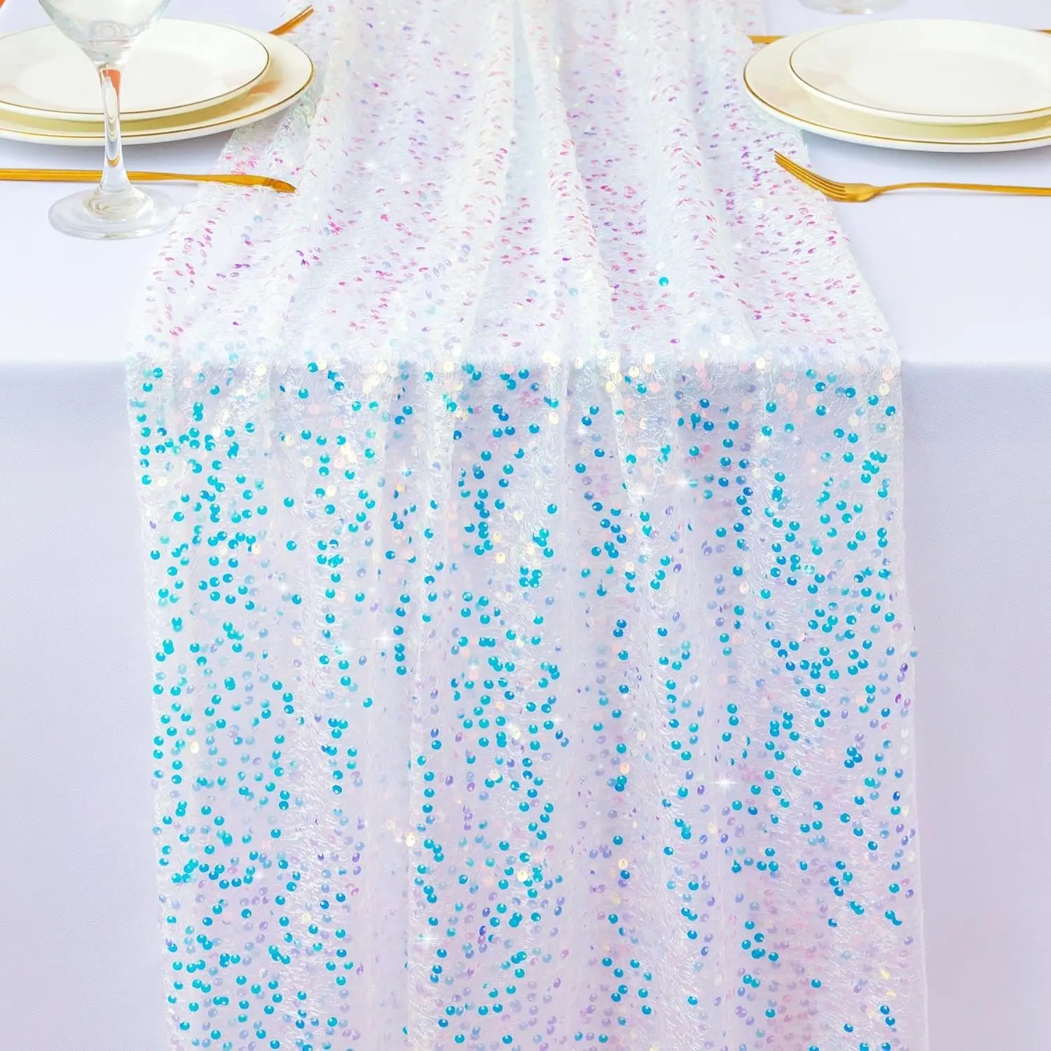 

Блестящая дорожка для стола из полиэстера