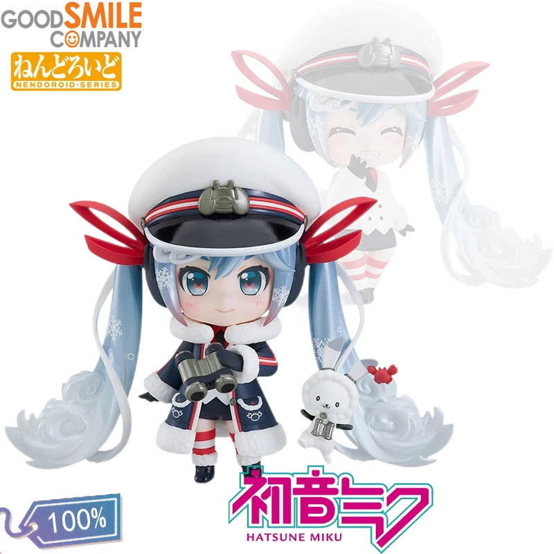

В наличии Good Smile оригинальный Nendoroid 1800 Hatsune Miku Snow Miku 2022 Grand Voyage Kawaii 10 см аниме экшн-фигурки модели игрушки