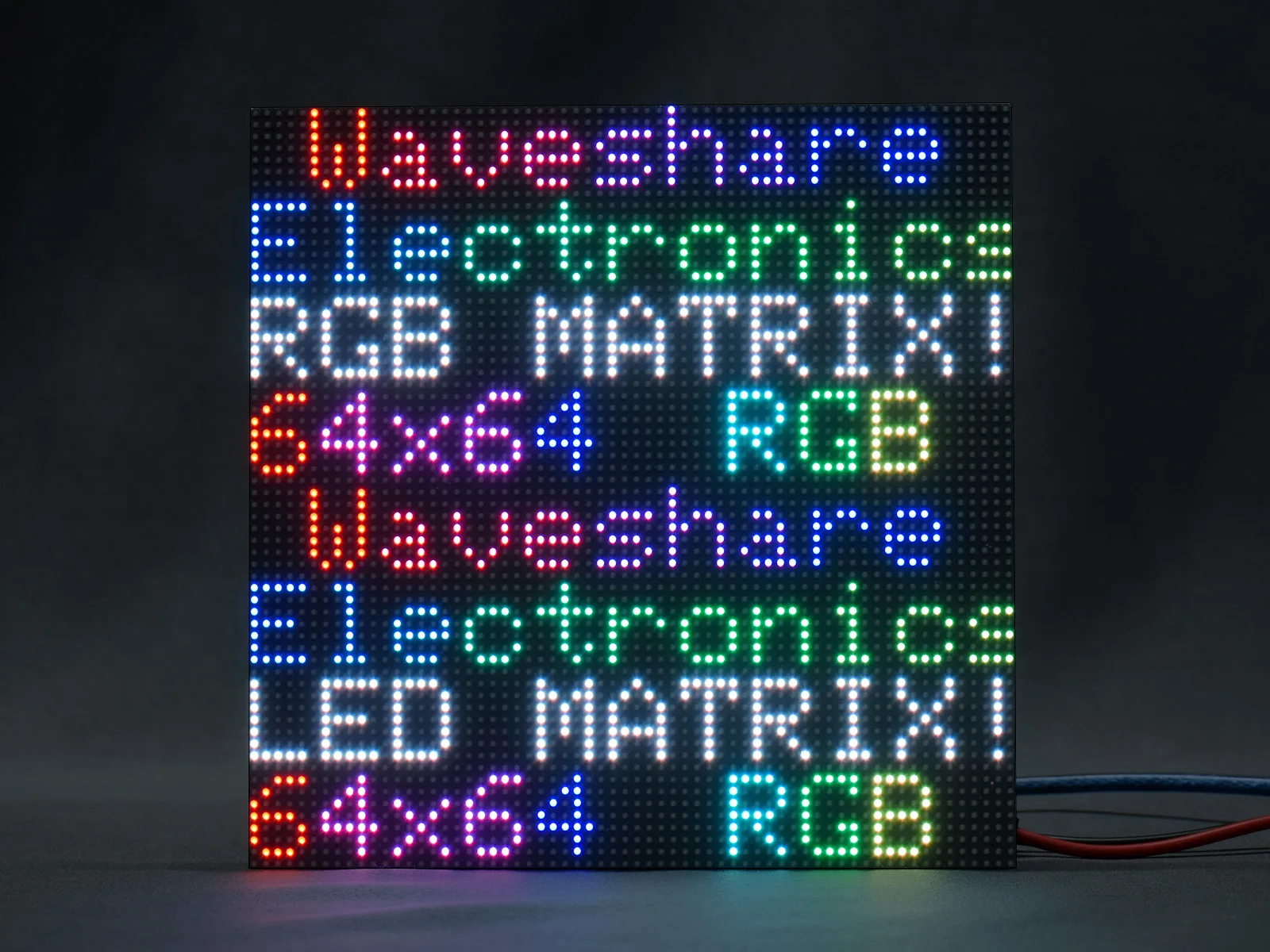 Фото Полноцветная светодиодная матричная панель Waveshare RGB, совместимая с Raspberry Pi и Arduino, 4096 отдельных RGB-светодиодов, шаг 3 мм. №2