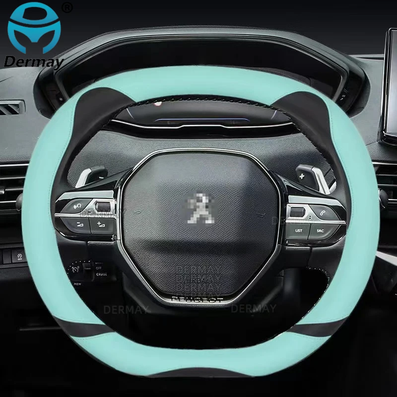 for Peugeot 508 508L 2019~2023 Cute DERMAY Car Steering Wheel Cover PU Leather Women New Girls Auto Accessories interior Coche for Peugeot 508 508L 2019~2023 Cute DERMAY Car Steering Wheel Cover PU Leather Women New Girls Auto Accessories interior Coche