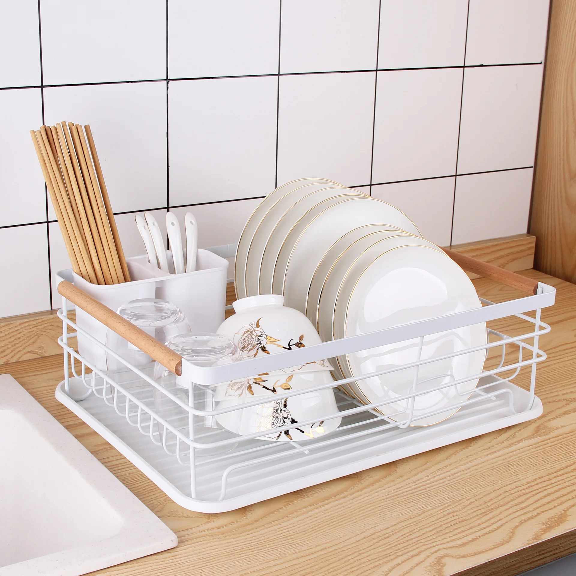 

Dish Drainer Dinnerware Organizer Rack Home Dish Drying Rack Black Countertop Utensil Kitchen Accessories Dish Storage Rack