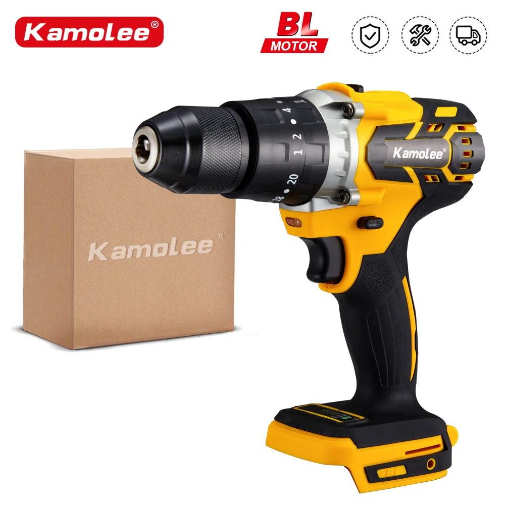 

Kamolee 20V 10mm/13mm Brushless Electric Drill Cordless Screwdriver 1/2 3/8 Inch Compatible With Makita Battery