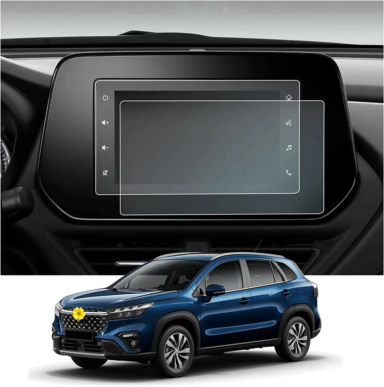 

2PCS PET screen protector film For Suzuki S-cross 2022 2023 Car radio GPS Navigation Interior accessories