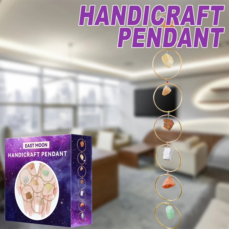 

7 Chakra Crystal Gemstone Wall Decor Wall Hanging Ornament for Good Luck Yoga Meditation HANW88