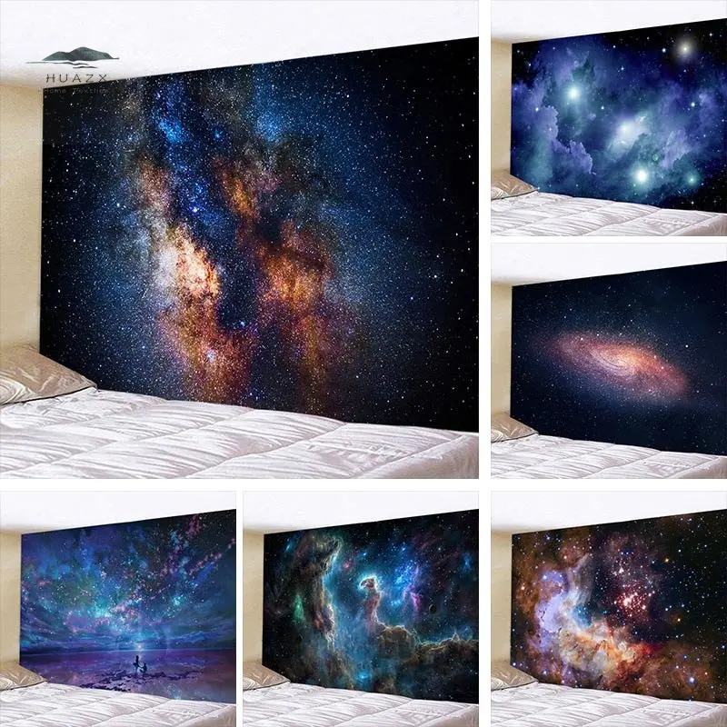 

Galaxy Starry Tapestry Universe Space Psychedelic Wall Hanging Cloth Fabric for Home Living Room Decor Bedroom Dorm Tapestries