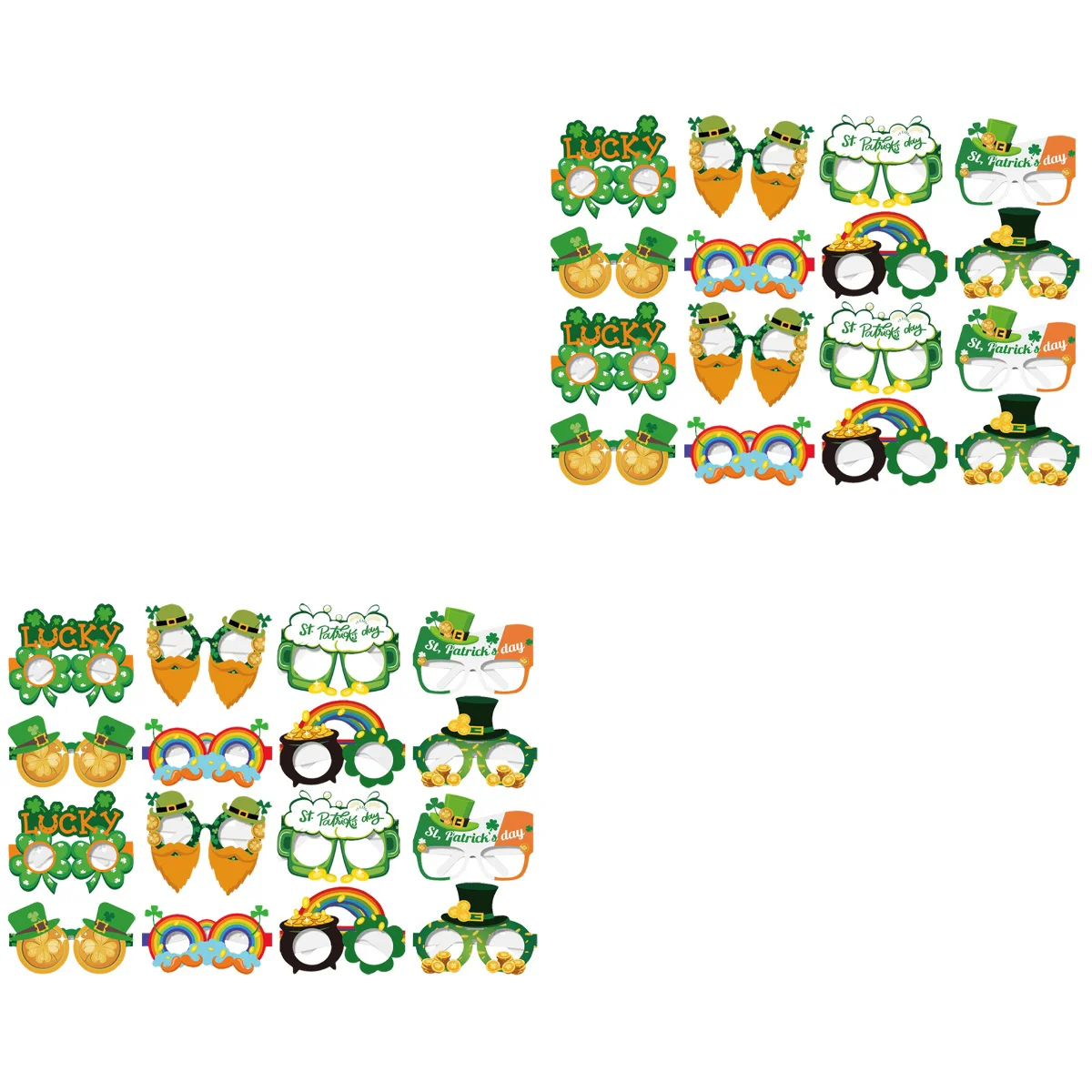 

32 pcs St. Patrick's Day Decorative Eyeglasses Paper Glasses Party Favors