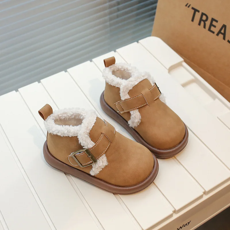 2024 новые зимние детские ботинки для девочек модные нескользящие в корейском