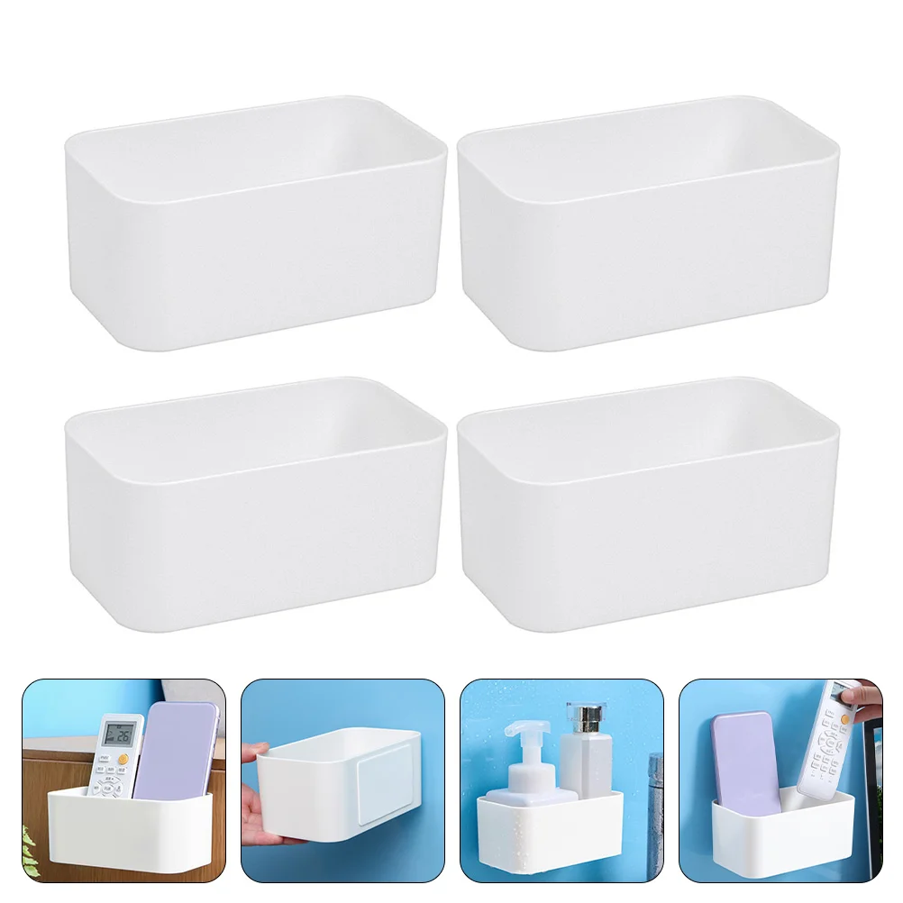 

Wall Organizer Holder Storage Box Shelf Remote Shower Mounted Rack Adhesive Bathroom Self Control Mount Sundries Container Free