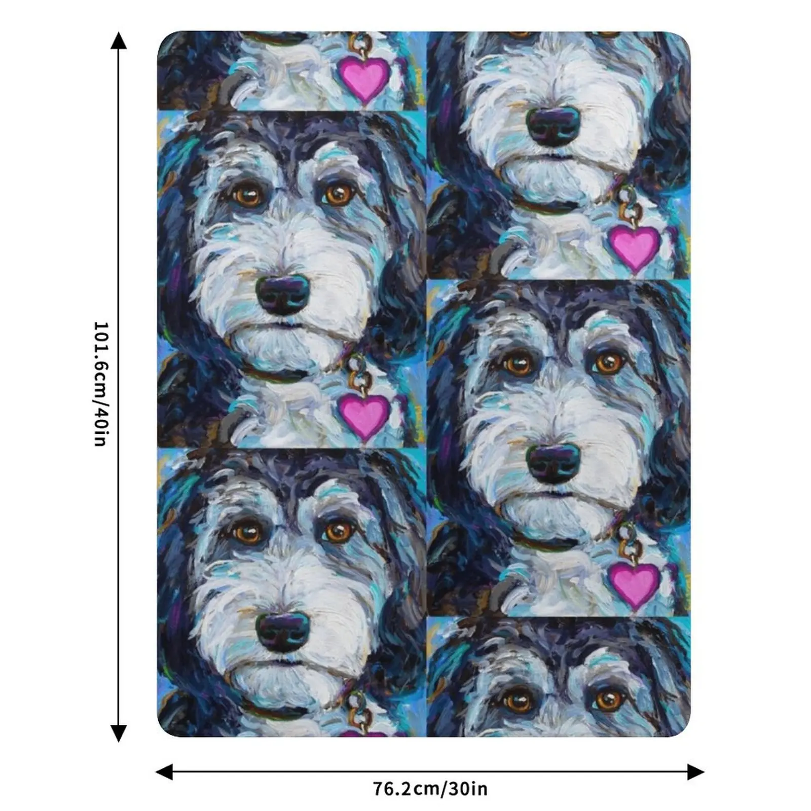 Плед с изображением собаки породы Tuxedo Aussiedoodle от Роберта Фелпса, уютный домашний плед, подарок на Рождество и праздники (art.: 3920da9bbb8f8) - 3920da9bbb8f8