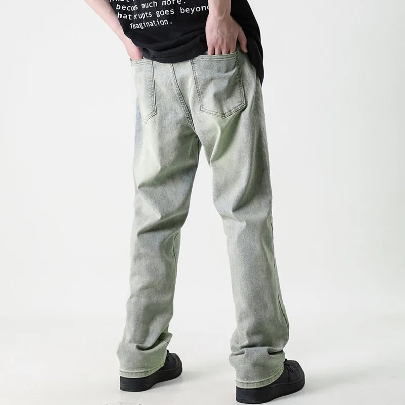 Korean Style Baggy Jeans Men's Fashion Casual Straight Jeans Mens Streetwear Hip Hop Loose Wide Leg Denim Pants Mens Trousers