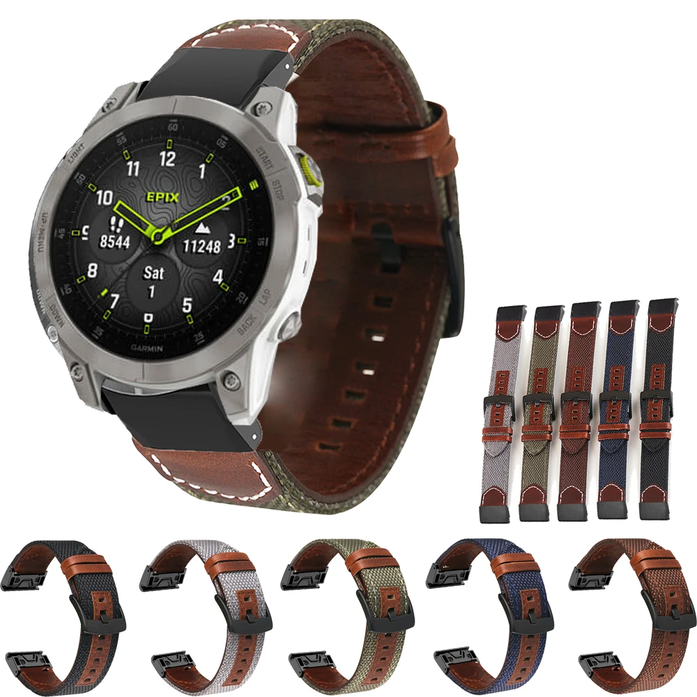 

Ремешок нейлоновый для смарт-часов Garmin Fenix 7 7X 6X 6Pro 5X Plus/945/955/EPIX /Enduro 2/Tactical x 7 Pro, 26 дюймов 22 мм