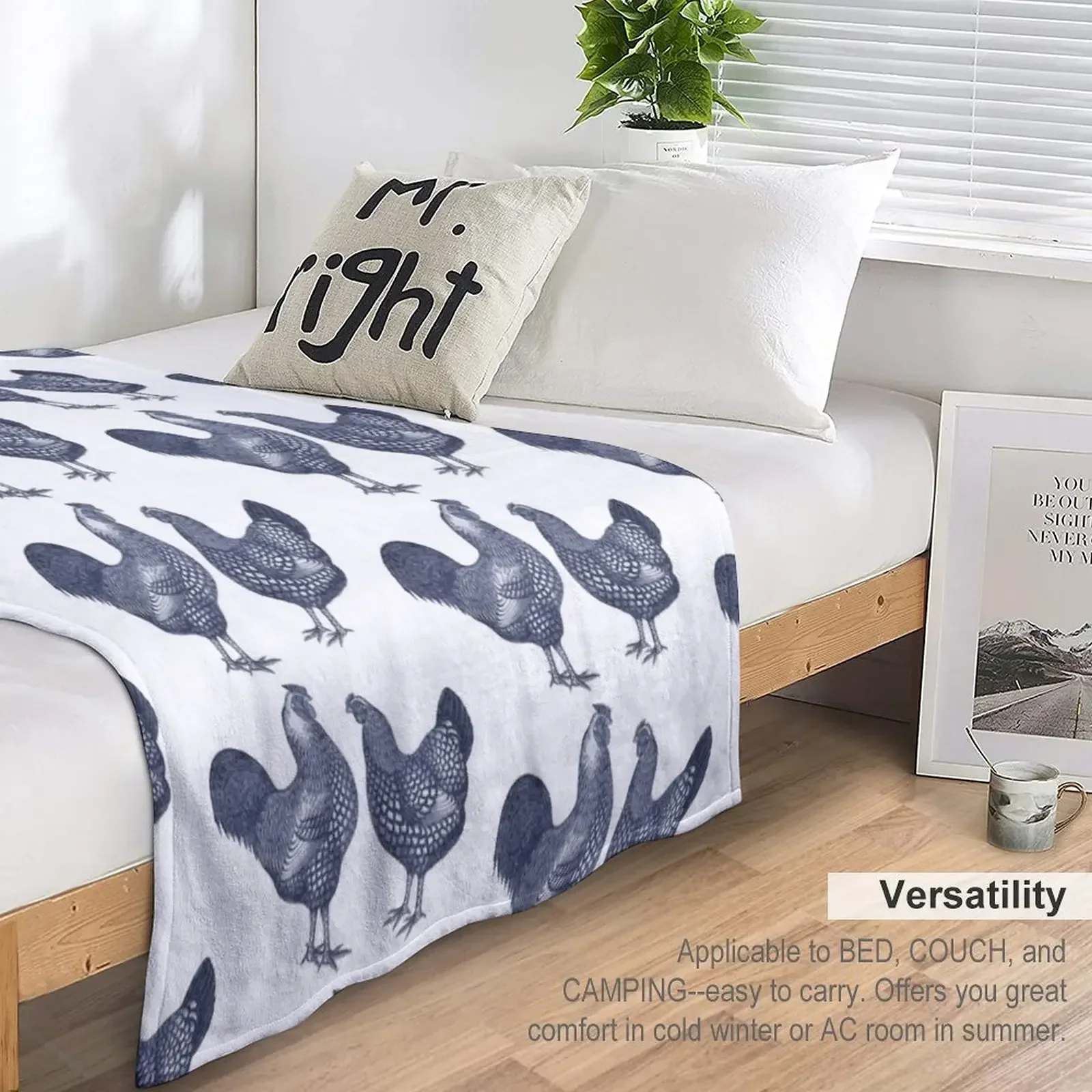 Синее одеяло Wyandotte для цыплят кур и петух летнее постельное белье гигантские