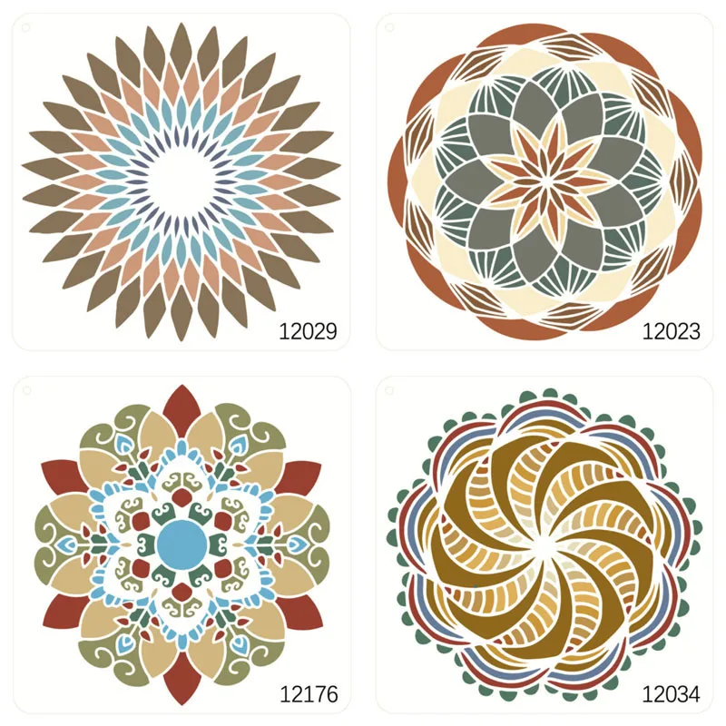 

30*30cm Mandala Flowers Stencil DIY Auxiliary Hollow Out Painting Template Tile Stone Wall Painting Spray Decoration Reusable
