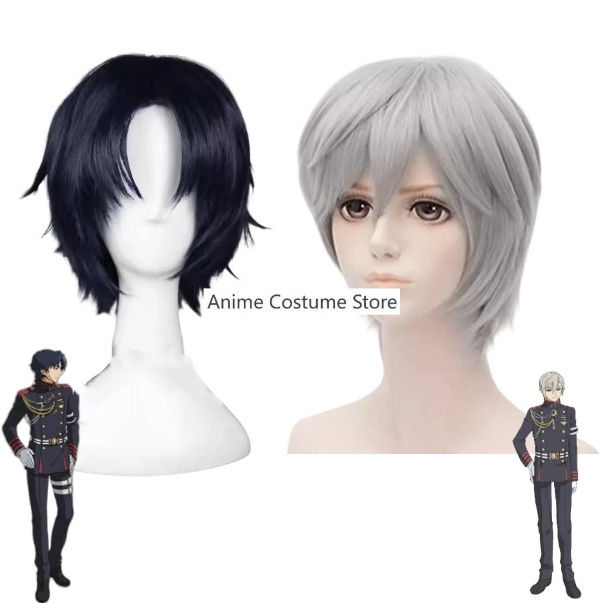 Парик для косплея Hiiragi Shinya из аниме &quotсераф конца&quot военная униформа аксессуары