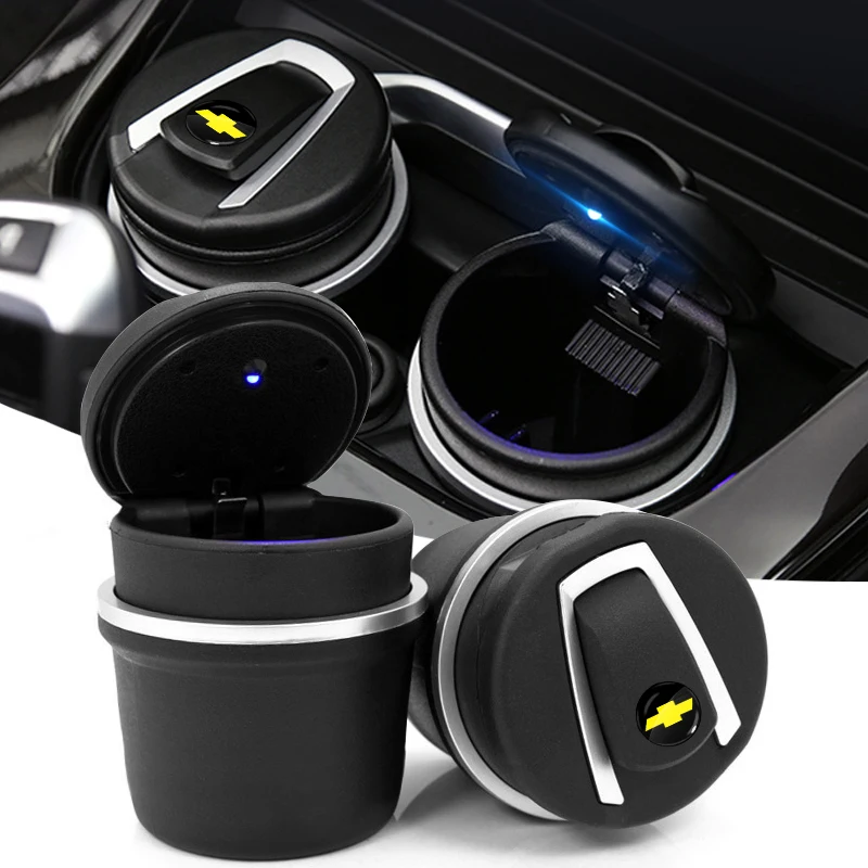 

1pcs New Portable Car Ashtray LED Light Smokeless Auto Ashtray For Chevrolet Captiva Colorado Cruze Spark Malibu Car Accessories