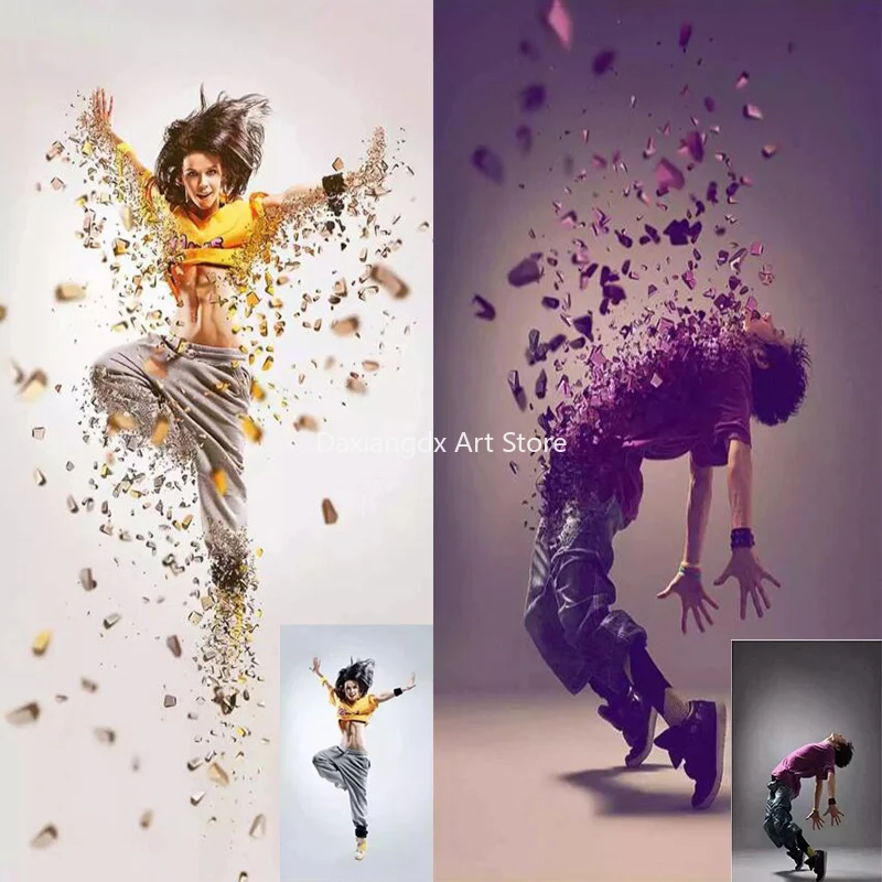 Пользовательский плакат брызги частиц 3D фрагменты фотопечать на стене картина