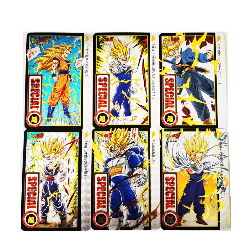 

9pcs/set Dragon Ball Z Rough Flash Bronzing Super Saiyan Goku Vegeta Toys Hobbies Hobby Collectibles Game Anime Collection Cards