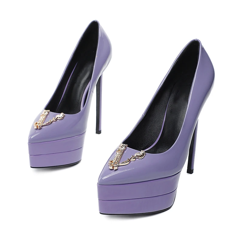 

2023 Summer classic ultra-high elegant party wedding shoes women stilettos pointy patent leather fashion sexy women's shoes