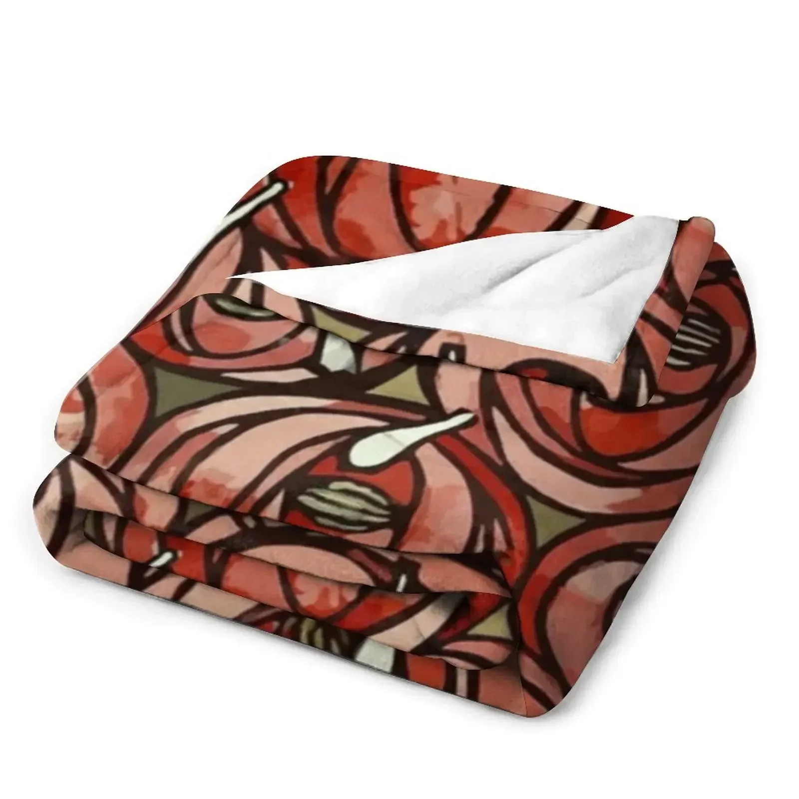 Charles Rennie Mackintosh Roses and Teardrops красный розовое одеяло Роскошные детские одеяла St