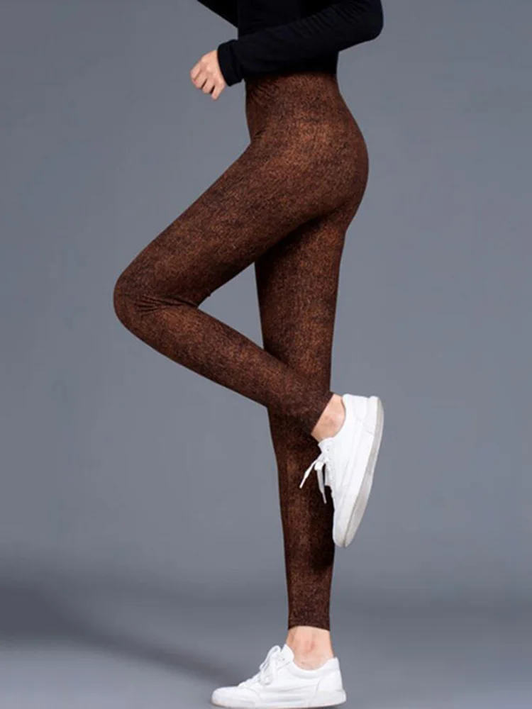 Cuhakci Леггинсы С Высокой Талией Женские До Щиколотки Из Полиэстера И Спандекса