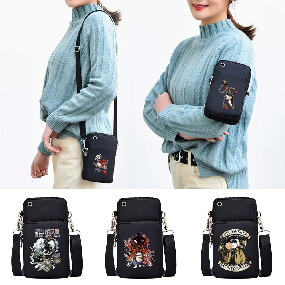 

Waterproof Shoulder Cell Case Mobile Phone Bag Women Universal for Iphone/samsung/xiaomi Samurai Print Outdoor Sport Arm Bags