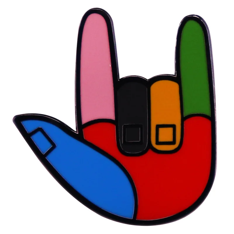 ILY ASL Sign Language Enamel Pin Brooch Badge Backpack Collar Pins Hat Jewelry Accessories Given Friends And Fans Gift