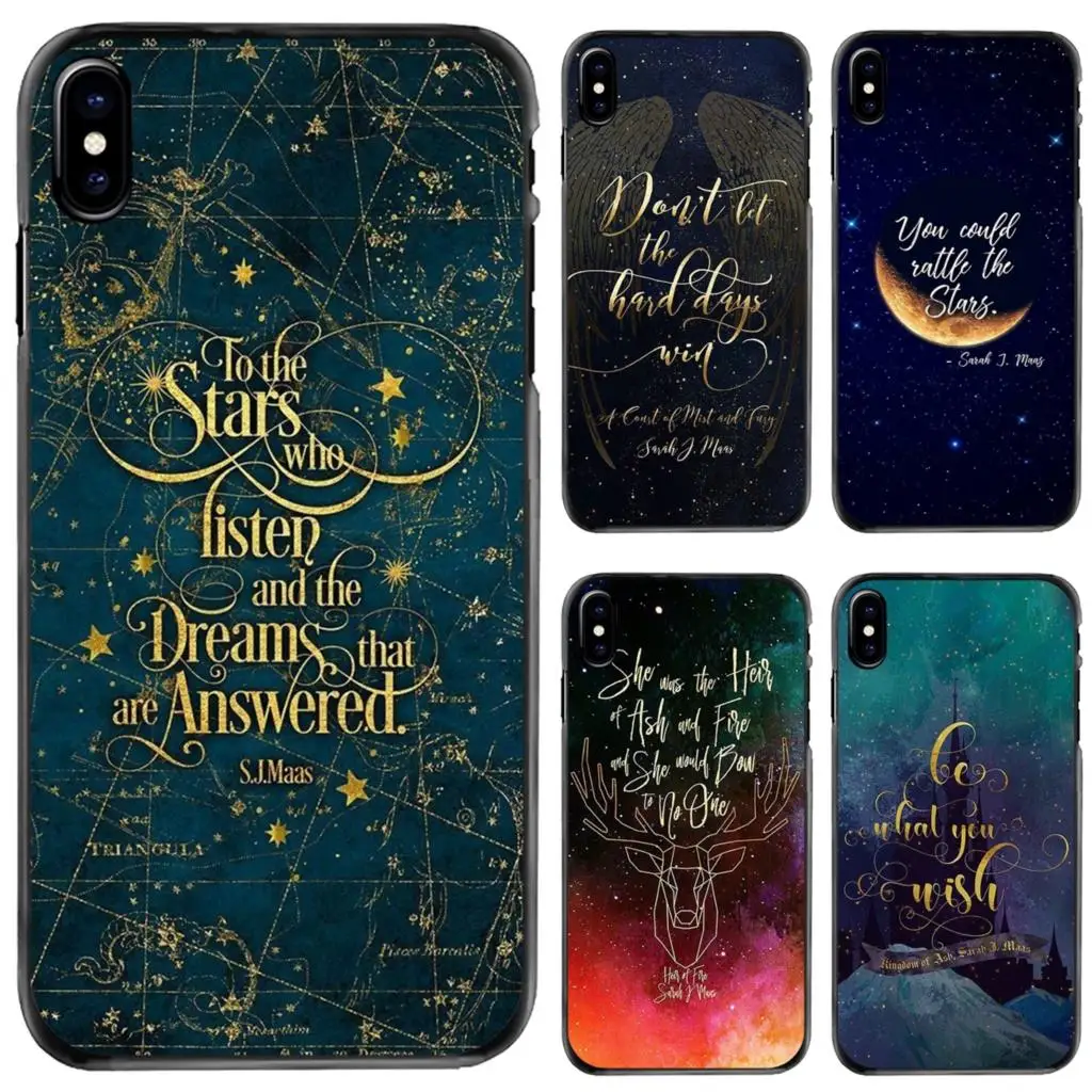 

For Apple iPhone 11 12 13 14 Pro MAX Mini 5 5S SE 6 6S 7 8 Plus 10 X XR XS Sarah J Maas Heir of Fire Quotes Hard Phone Skin Case