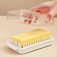portable butter box sealing with lid nordic style cheese storage tray plastic transparent cheese plate container for kitchen