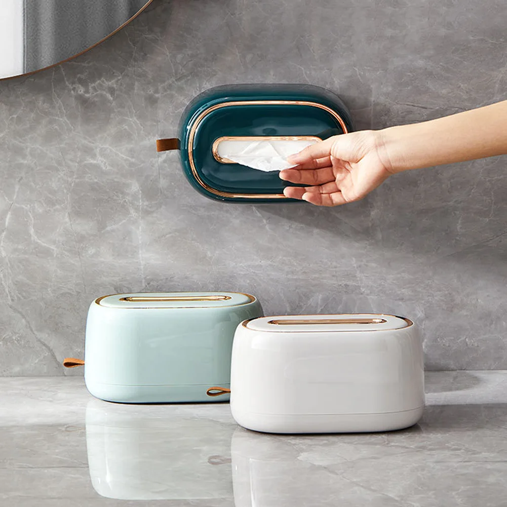 

Multifunction Tissue Paper Box Built-in Spring Wall Mounted Storage Shelf Beautiful Napkin Wet Wipes Decorative Case