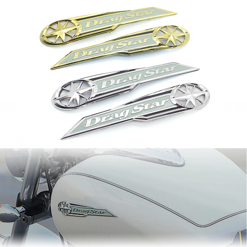 Pokhaomin  Motorcycle 3D Tank Sticker  Emblem Badge Decal Fuel Pad Protector Decal For Yamaha Dragstar V-Star XV XVS400 650 1100