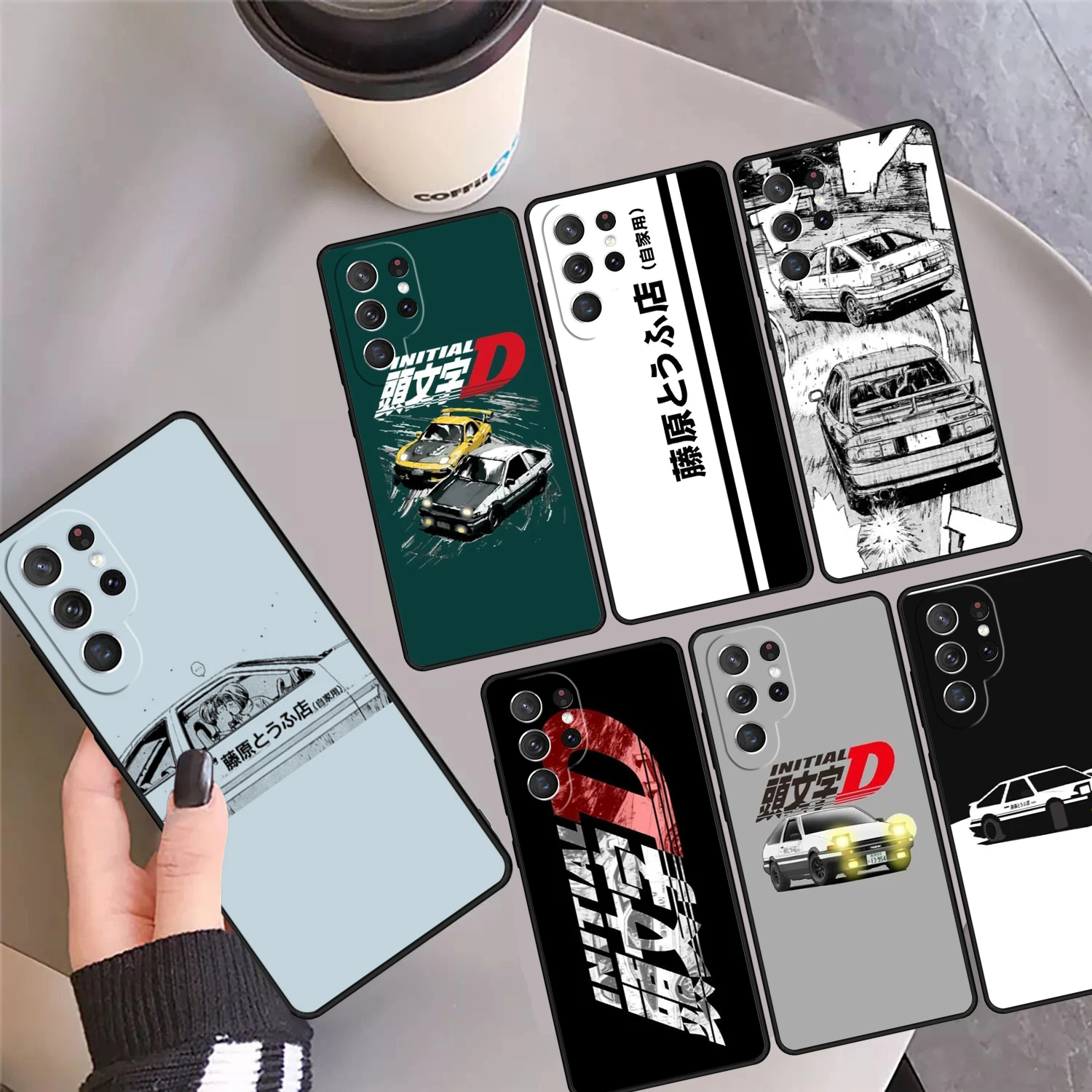 Чехол для телефона Initial D чехол Samsung Galaxy S24 Ultra 23 S22 Plus S21 FE S20 S8 S9 S10 Note 10 Pro 20