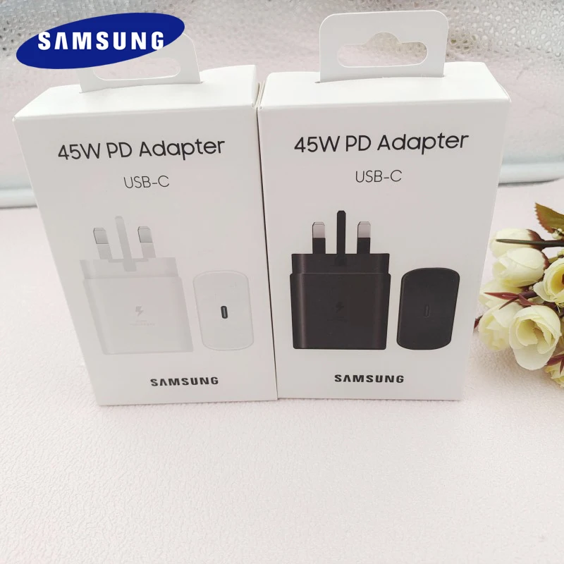 

Original Samsung 45W UK EP-TA845 USB C PD Super Fast Charger Adapter For Galaxy S22 S23 Ultra S21 S20 FE Note 20 Ultra 10+ A54