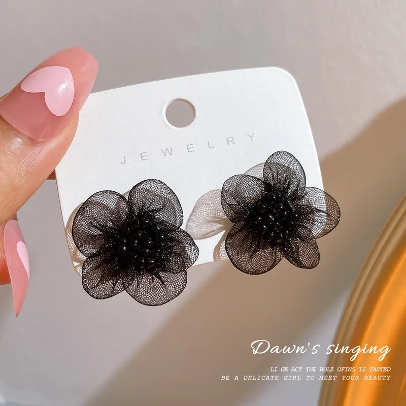 Женские серьги-гвоздики с кристаллами длинные серьги кружевным цветком |