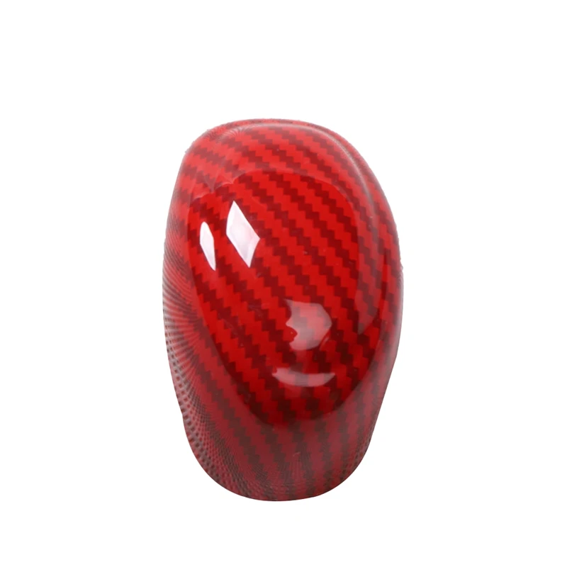 

Red Carbon Fiber Central Console Gear Shift Knob Trim Shift Lever Decorative Cover for Hyundai Sonata 2015-2019