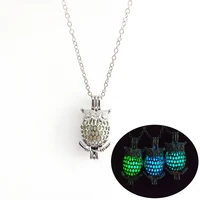 junelove luminous owl necklace pendant hot selling charming nightclub accessories chain party neutral jewelry dropshipping