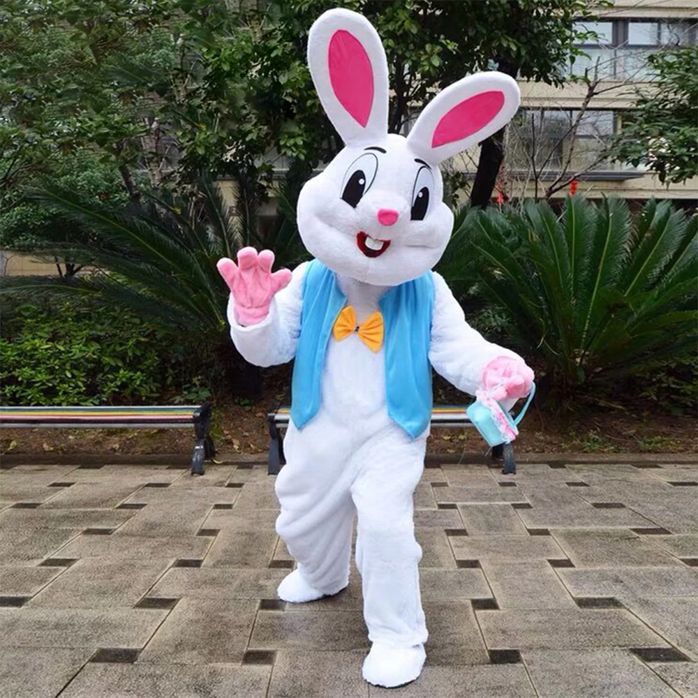 

Cute Easter Bunny Bugs Rabbit Hare Mascot Cosplay Costume for Adult Cartoon Character Christmas Halloween Birthday Party