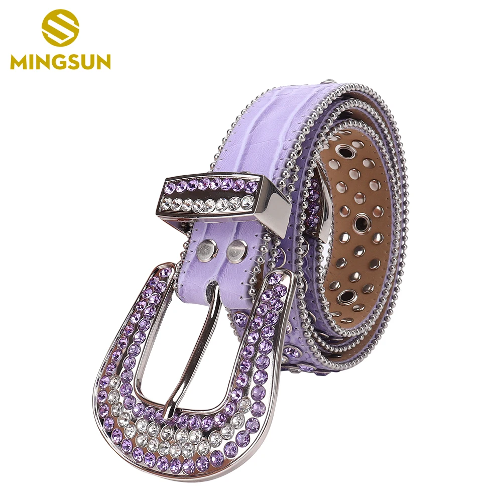 New Gothic Luxury Rhinestone Belts Cowboy Cowgirl Bling Crystal Belt Vintage Leather Strap Western Studded Waist Belt For Jeans