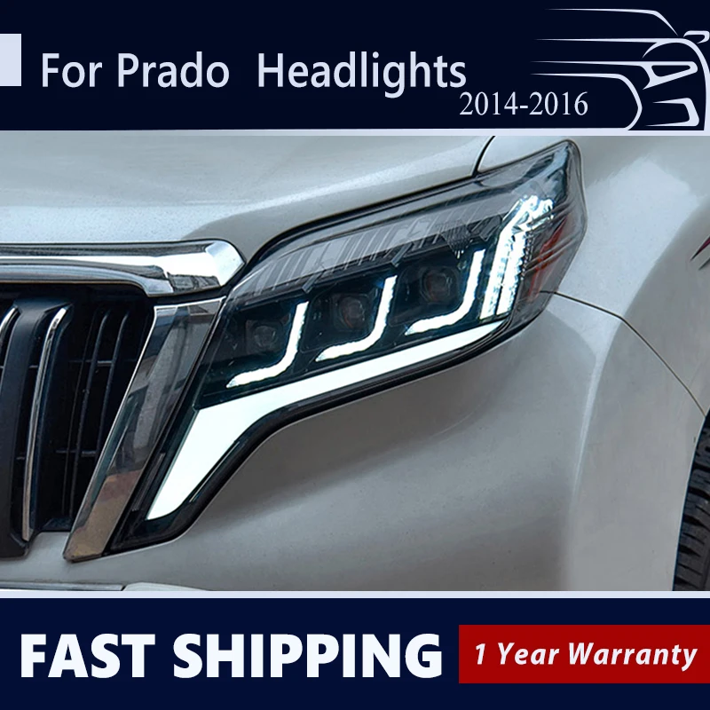 

Head Lamp for Toyota Prado LED FJ150 Headlight 2014-2017 Headlights Prado DRL Turn Signal ALL LED DRL Animation Start