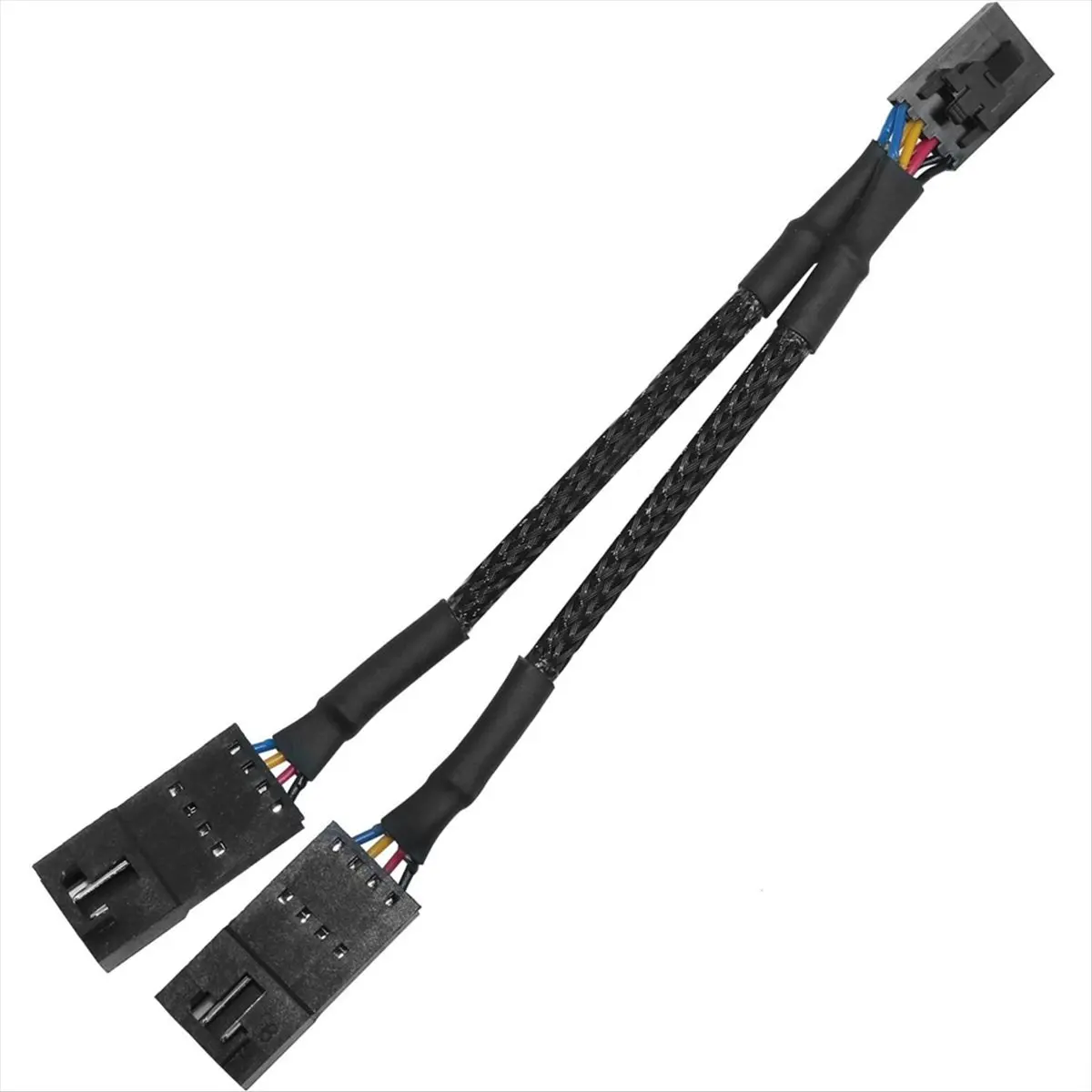 Фото Кабель-удлинитель ABIU RGB с разветвителем 1-в-2, 4-контактный штекер на два гнезда, для адаптера-разветвителя вентиляторов №2