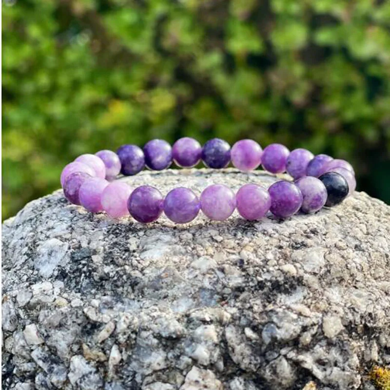 

Purple Mica Crystal G-emstone Bracelets Healing Crystals Women wholesale Lepidolite Bracelet Healing Stones